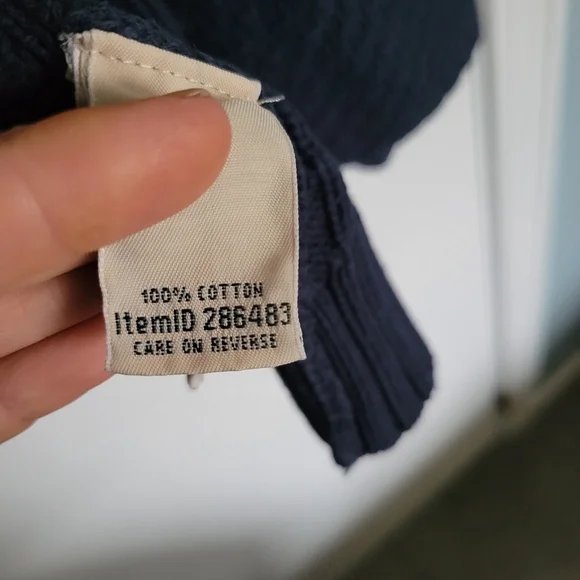 LL Bean Blue Chunky Cable Knit Cardigan Sweater Size Small Womens - Picture 3 of 5